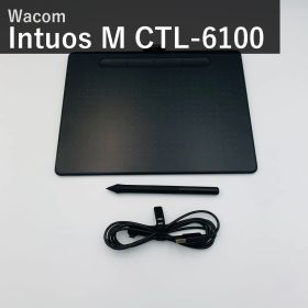 ワコム Wacom Intuos Medium ペンタブレット CTL-6100/K1 ブラック 黒 板タブ Bluetooth非対応 USB接続 Windows Mac Android Chromebook対応 ペン付属 国内正規品 Amazon限定モデル