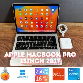 「美品新品バッテリー」 Apple MacBook PRO Retina 13inch 2017/CPUi5 2.3GHZ/16GB/SSD256GB/Windows11/office2019/CJ074