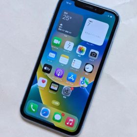 美品 iPhone XR 128GB SIMフリー 顔認証 本体 ブルー