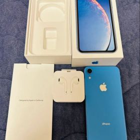 【匿名】美品 iPhoneXR 128GB ブルー 本体 イヤホン 箱 セット
