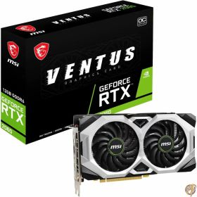【最大1000円クーポン】MSI GeForce RTX 2060 VENTUS 12G OC グラフィックスボード VD7937 ブラック