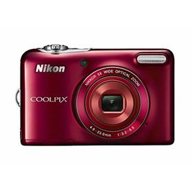 【中古】Nikon デジタルカメラ COOLPIX L32 レッド 光学5倍ズーム 2005万画素 乾電池タイプ L32RD(コンパクトデジタルカメラ)