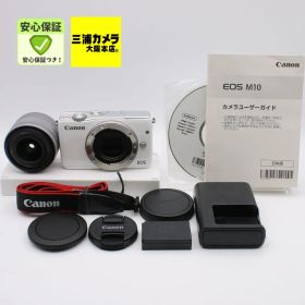 【極上品】 Canon EOS M10 レンズキット ホワイト EF-M 15-45mm F3.5-6.3 IS STM 付属 ミラーレス一眼カメラ #078VV0516