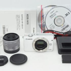 美品 Canon キヤノン EOS M10 レンズキット (EF-M 15-45mm F3.5-6.3 IS STM) ミラーレス一眼カメラ ホワイト 260502l