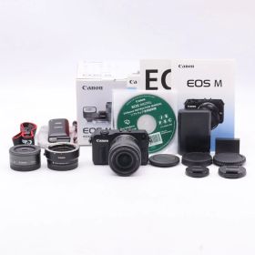 Canon ミラーレス一眼カメラ EOS M ダブルレンズキット EF-M18-55mm F3.5-5.6 IS STM/EF-M22mm F2 STM付属 ブラック EOSMBK-WLK #4469