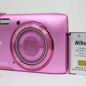 【美品 返品保証】 ニコン Nikon COOLPIX S3600 ピンク 8x バッテリー付き コンパクトデジタルカメラ e8386