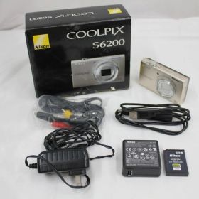 【美品 返品保証】 【元箱付き】ニコン Nikon COOLPIX S6200 10x バッテリー付き コンパクトデジタルカメラ e8979