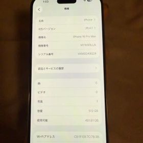 海外版iPhone 16 Pro Max 512GB,極美品,バッテリー100％