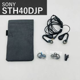 ソニー SONY オープンイヤー型 イヤホン STH40DJP B ブラック 黒 デュアルリスニング マイク・リモコン付 3.5mmステレオミニ 有線 2018年モデル リングサポーター キャリングポーチ付属 国内正規品