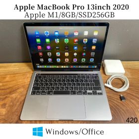 ［美品］ Apple MacBook Pro 13inch 2020/Apple M1/8GB/SSD256GB/Windows11/Office 2024/420