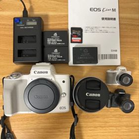 Canon EOS Kiss M ホワイト 15-45mmレンズ付、ミニチュア付