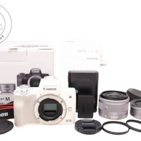 値下げ◆極上品⭐︎Canon EOS Kiss M EF-M 15-45mm EF-M 22mm ダブルレンズキット 極上品 ##r9816-18
