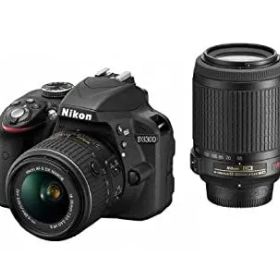 【中古】 Nikon ニコン デジタル一眼レフカメラ D3300 ダブルズームキット ブラック D3300WZBK