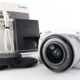 【美品！】Canon ミラーレス一眼カメラ EOS M3 レンズキット(ホワイト) EF-M15-45mm F3.5-6.3 IS STM 付属 EOSM3WH-1545ISSTMLK