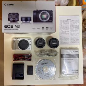 【元箱・付属品完備】Canon EOS M3 ダブルレンズキット2 ホワイト