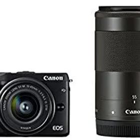 【中古】【非常に良い】Canon ミラーレス一眼カメラ EOS M3 ダブルズームキット(ブラック) EF-M15-45mm F3.5-6.3 IS STM EF-M55-200mm F4.5-6.3 IS STM 付属 EOSM3BK-WZ