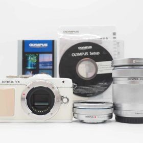 オリンパス Olympus E-PL7 White EZ 14-42 40-150 Lens 977 Shots w/ Box [美品] #Z6190A