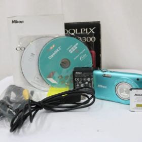 【返品保証】 【元箱付き】ニコン COOLPIX S3300 6x ミントグリーン バッテリー付き コンパクトデジタルカメラ e11819