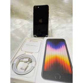 アップル(Apple)のiphone SE 第3世代 ミッドナイ128GB国内版 SIMフリー「箱付き」(スマートフォン本体)