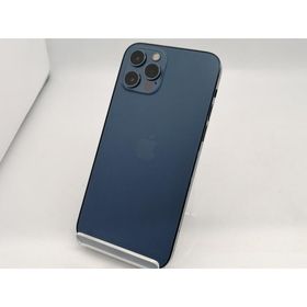 【中古】Apple SoftBank 【SIMロック解除済み】 iPhone 12 Pro 256GB パシフィックブルー MGMD3J/A【広島本通】保証期間１ヶ月【ランクB】