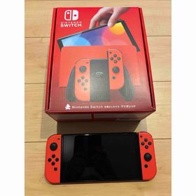 ニンテンドースイッチ(Nintendo Switch)のNintendo Switch 有機el マリオレッド ELECOM製ケース付き(家庭用ゲーム機本体)
