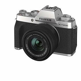 【中古】「非常に良い」富士フイルム(FUJIFILM) ミラーレス一眼カメラ X-T200レンズキット シルバー X-T200LK-S