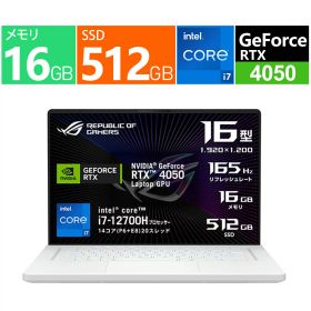 エイスース ASUS ゲーミングノートPC/ROG Zephyrus Gaming NB/16型/Core i7-12700H/GeForce RTX 4050/メモリ 16GB/SSD 512GB/Windows 11 Home/ムーンライトホワイト GU603ZU-I7R4050W 展示品