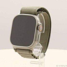 〔中古〕Apple(アップル) Apple Watch Ultra 2 GPS + Cellular 49mm チタニウムケース オリーブアルパインループ〔262-ud〕