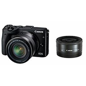 Canon ミラーレス一眼カメラ EOS M3 ダブルレンズキット(ブラック) EF-M18-55mm F3.5-5.6 IS STM EF-M22mm F2 STM 付属 EOSM3BK-WLK qqffhab(ミラーレス一眼)