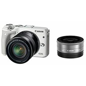 Canon ミラーレス一眼カメラ EOS M3 ダブルレンズキット(ホワイト) EF-M18-55mm F3.5-5.6 IS STM EF-M22mm F2 STM 付属 EOSM3WH-WLK(ミラーレス一眼)