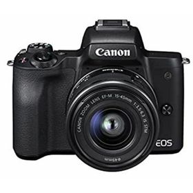Canon キヤノン ミラーレス一眼カメラ EOS Kiss M ブラック レンズキット EF-M15-45 IS STM付属 EOSKISSMBK-1545ISSTMLK-A(ミラーレス一眼)