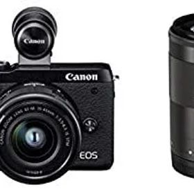【中古】「非常に良い」Canon ミラーレス一眼カメラ EOS M6 Mark II ダブルズームEVFキット ブラック EOSM6MK2BK-WZEVFK