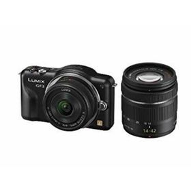 パナソニック ミラーレス一眼カメラ LUMIX GF3 ダブルレンズキット エスプリブラック DMC-GF3W-K g6bh9ry(ミラーレス一眼)