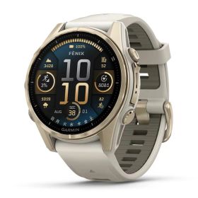 ガーミン fenix 8 Sapphire AMOLED 43mm Soft Gold / Fog Gray 【Suica対応】スマートウォッチ 010-02903-16 [0100290316]【返品種別A】