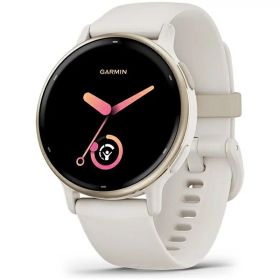 【エントリーで最大2万ポイント当たる｜6/25まで】 GARMIN｜ガーミン vivoactive（ヴィヴォアクティブ）5 GPSスマートウォッチ Ivory/Cream Gold 010-02862-41【Suica対応】