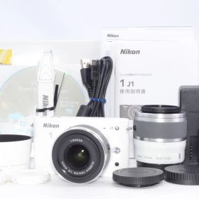 【美品】Nikon 1 J1 ダブルズームキット ホワイト ニコンワン ジェイワン ミラーレス一眼カメラ