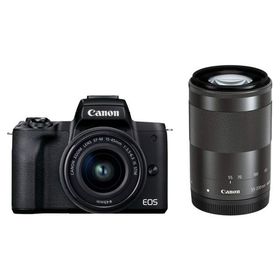 Canon ミラーレス一眼カメラ EOS Kiss M2 ダブルズームキット ブラック KISSM2BK-WZK【新品】