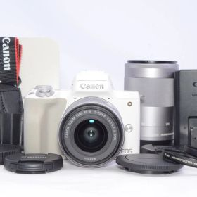 Canon EOS Kiss M2 ダブルズームキット ホワイト ミラーレス一眼カメラ