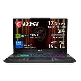 MSI ゲーミングノートパソコン [ RTX 5060 / 17.3型 / Win11 Home / Core 7 / 16GB / 1TB ] オデッセイグレイ &amp; スケルトン Cyborg-17-B2RWFKG-6665JP