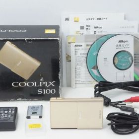 美品 Nikon ニコン COOLPIX S100 シャイニーゴールド 元箱付 260512d