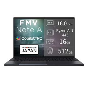 富士通 FUJITSU FMV Note A [ 16型 / Win11 Home / Ryzen AI 7 / メモリ16GB / SSD512GB / M365 or Office 選択可能 ] コールブラック FMVA79L1BA