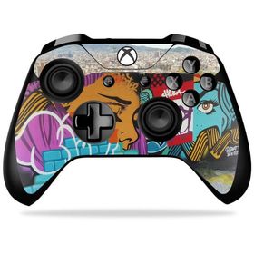 MightySkins Xbox One X Controller 用ビニールスキン「Graffiti Skyline」保護スキン 着脱簡単