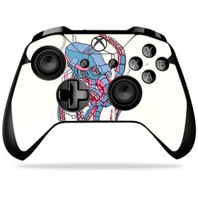 MightySkins Microsoft Xbox One X コントローラー 用ビニールスキン「Robo Squid」保護デカールラップ 着脱簡単