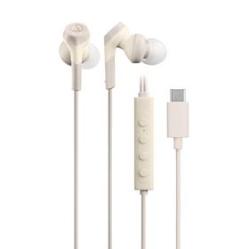 オーディオテクニカ ノイズキャンセリング機能対応マイク＆コントローラー搭載 USB Type-C端子専用 密閉型カナルイヤホン(ベージュ)ATH-CKS330NC-BG 返品種別A
