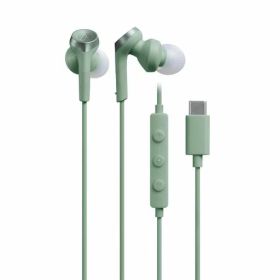 オーディオテクニカ ATH-CKS330C GRイヤホン 有線 1.2m マイク付き USB Type-C 重低音 カナル型 PC Windows Mac Android グリーン