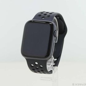 〔中古〕Apple(アップル) Apple Watch Series 4 Nike+ GPS 44mm スペースグレイアルミニウムケース アンスラサイト／ブラックNikeスポーツバンド〔247-ud〕