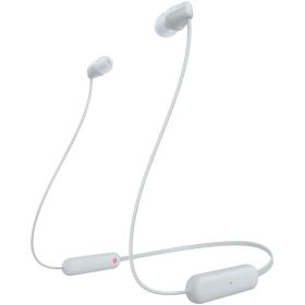ソニー ワイヤレスイヤホン WI-C100:Bluetooth対応/25時間スタミナ/IPX4防滴/DSEE搭載 ホワイト WI-C100 WZ 小