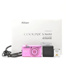 1395＜並品＞ Nikon デジタルカメラ COOLPIX S3600 8倍ズーム 2005万画素 アザレアピンク S3600PK