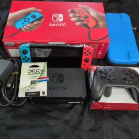 Nintendo Switchブルー、レッド、プロコン、256 SDカード新品付