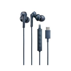 オーディオテクニカ ATH-CKS330NC BL イヤホン 有線 タイプC ノイズキャンセリング 1.2m U型コード 遅延なし マイク付 リ